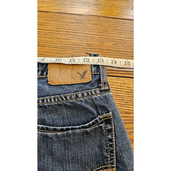American Eagle Jeans Womens 6 W26 Blue Low Rise Bootcut Distressed Denim Jean - Picture 6 of 8